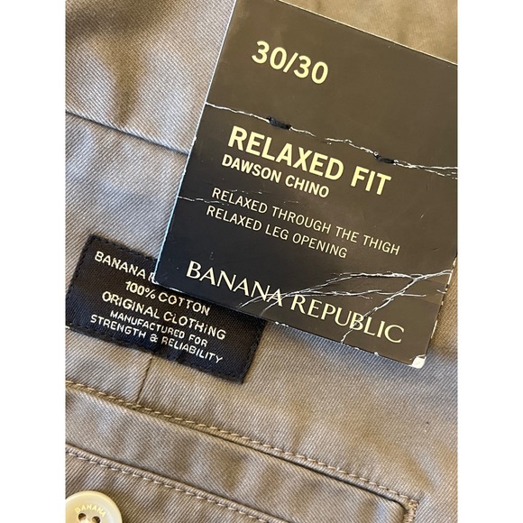 Banana Republic Dawson Chino Relaxed Fit Pants Mens Size 30/30 Gray 100% Cotton - Picture 1 of 9